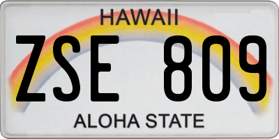 HI license plate ZSE809