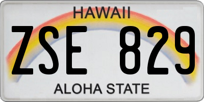HI license plate ZSE829