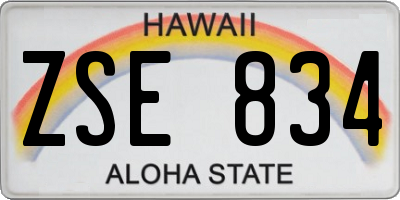 HI license plate ZSE834