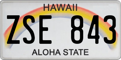 HI license plate ZSE843
