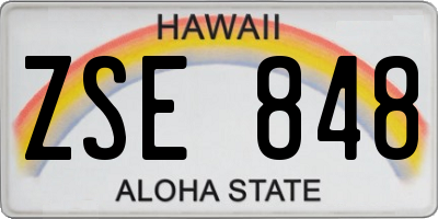 HI license plate ZSE848