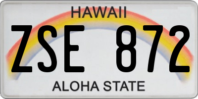 HI license plate ZSE872
