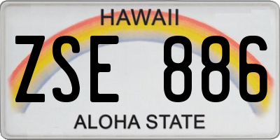 HI license plate ZSE886