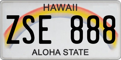 HI license plate ZSE888