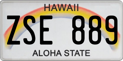HI license plate ZSE889
