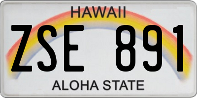 HI license plate ZSE891