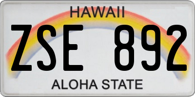 HI license plate ZSE892