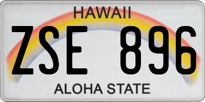 HI license plate ZSE896