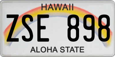 HI license plate ZSE898