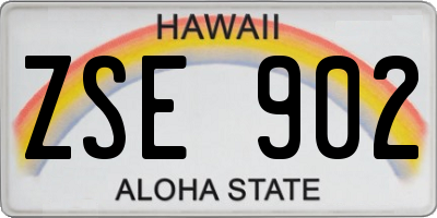 HI license plate ZSE902