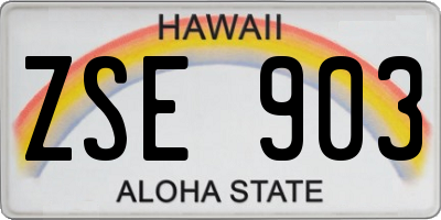 HI license plate ZSE903