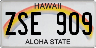 HI license plate ZSE909