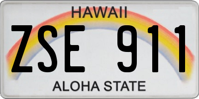 HI license plate ZSE911