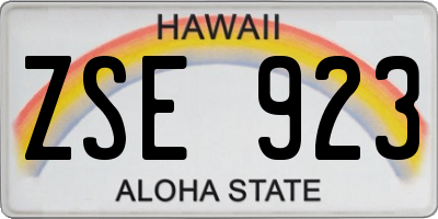 HI license plate ZSE923