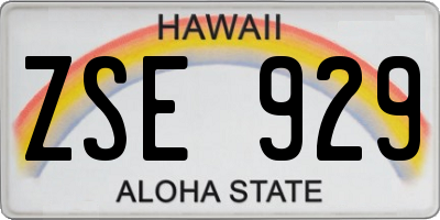 HI license plate ZSE929