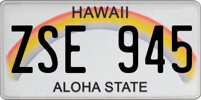 HI license plate ZSE945