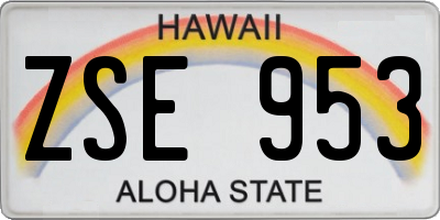 HI license plate ZSE953