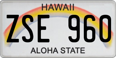 HI license plate ZSE960