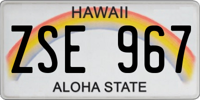HI license plate ZSE967