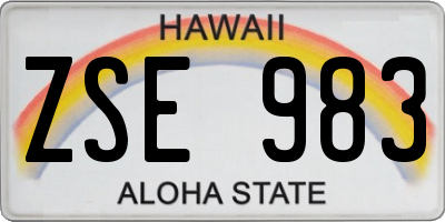 HI license plate ZSE983