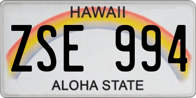 HI license plate ZSE994