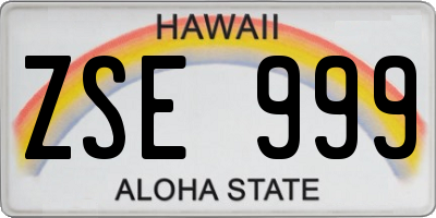 HI license plate ZSE999