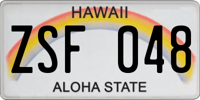 HI license plate ZSF048