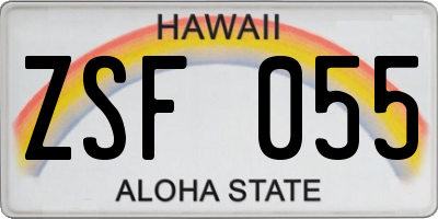 HI license plate ZSF055