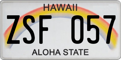 HI license plate ZSF057