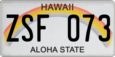 HI license plate ZSF073
