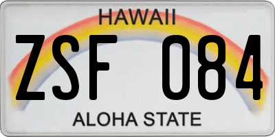 HI license plate ZSF084