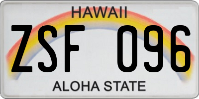 HI license plate ZSF096