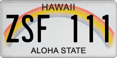 HI license plate ZSF111
