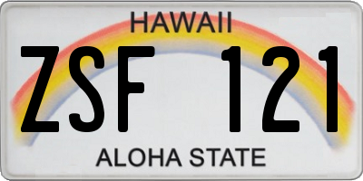 HI license plate ZSF121