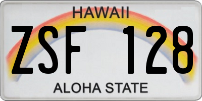 HI license plate ZSF128