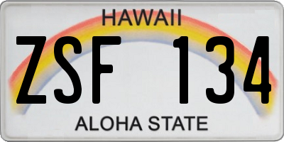 HI license plate ZSF134