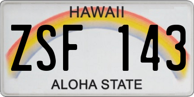 HI license plate ZSF143
