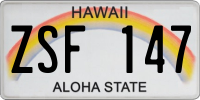 HI license plate ZSF147