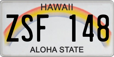 HI license plate ZSF148
