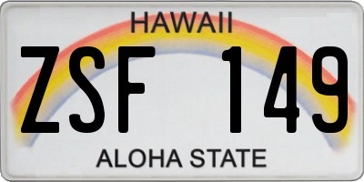 HI license plate ZSF149