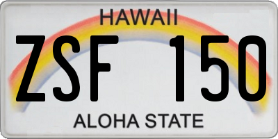 HI license plate ZSF150