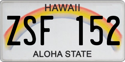HI license plate ZSF152