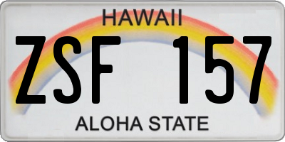 HI license plate ZSF157