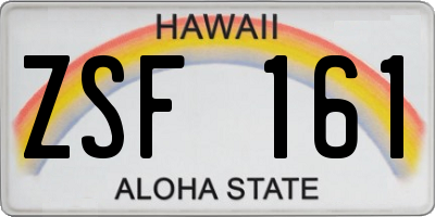 HI license plate ZSF161