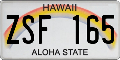 HI license plate ZSF165