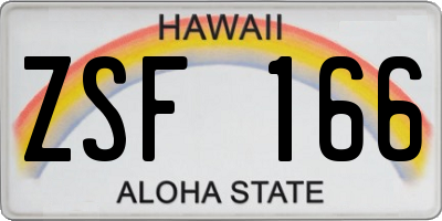 HI license plate ZSF166