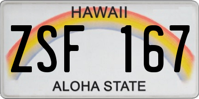 HI license plate ZSF167