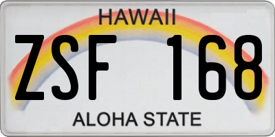 HI license plate ZSF168