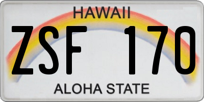 HI license plate ZSF170