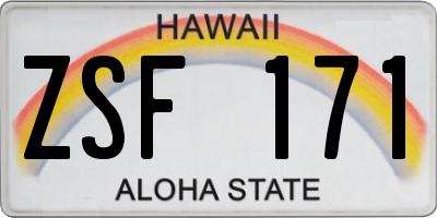 HI license plate ZSF171
